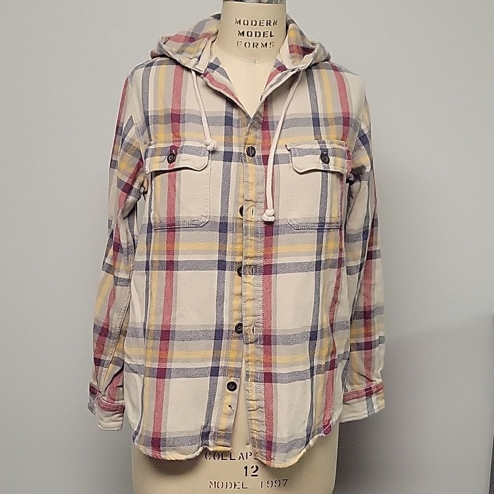 Aeropostale shirt jacket hoodie. Plaid flannel. Size M